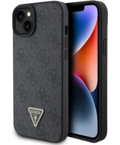 Guess Leather 4G Diamond Triangle Back Case Aizsargapvalks Priekš Apple iPhone 15 Neoriģinālie Maciņi