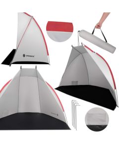 Springos Туристическая палатка 220x120x120 см пляжная с чехлом, экраном серо-черная Новинки Для дома и сада 