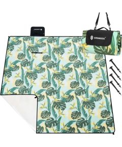 Springos Pludmales sega 200x200 cm piknikam, kempingam, saliekams paklājiņš ar izolāciju Paklājiņi