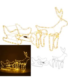 LED Ziemassvētku dekorācija ziemeļbriedis ar ragavām Springos CL4119, 120 cm, silti balta Ziemassvētku lampiņas, LED virtenes