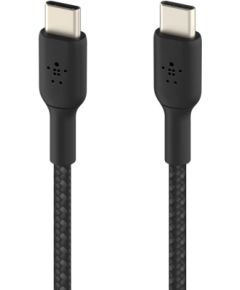 Belkin   BOOST CHARGE  USB-C® to USB-C Cable_Braided, 2M Black Data USB kabeļi