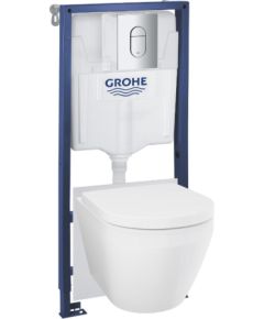 Grohe 5 in 1-pods ar vāku EuroCeramic Triple Vortex, rāmis, taustiņš Arena Cosmo, stiprinājumi, blīve Jaunumi Sadz. tehnika