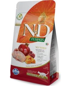 Farmina FARMINA N&D CAT PUMPKIN NEUTERED QUAIL & POMEGRANATE - sucha karma dla kota z przepiórką, dynią i granatem 5kg Kaķu sausā barība