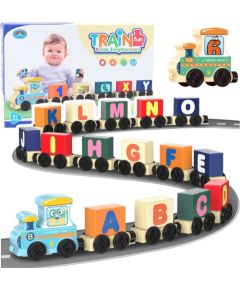Leantoys Pociąg Edukacyjny Klocki Do Złożenia Litery Cyfry Kolorowy 16 el. Машины и аксессуары