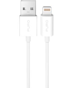 Cable USB to Lightning 2.4A, 1m, by Puro White Data USB kabeļi