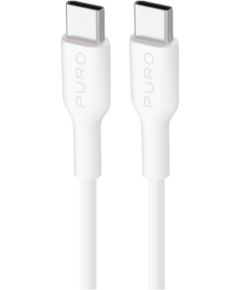 Cable USB-C to USB-C 2.0, 2m, by Puro White Data USB kabeļi