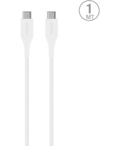Cable USB-C to USB-C USB 2.0, 1m, by Puro White Data USB kabeļi