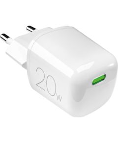 Wall charger GaN 1xUSB-C, 20W by Puro White Jaunumi - Viedierices