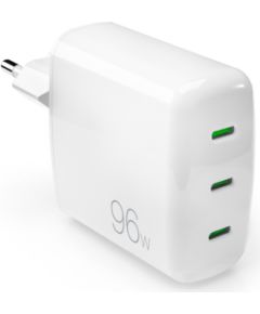 Wall Charger GaN, 3xUSB-C ports, 96W, by Puro White Jaunumi - Viedierices