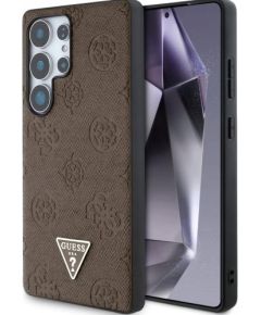 Guess Grained Hot Stamp Peony Pattern Triangle Logo MagSafe Aizsargapvalks Priekš Samsung Galaxy S25 Ultra Neoriģinālie Maciņi