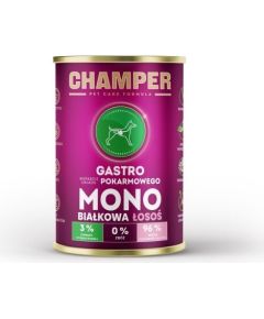 4Vets CHAMPER GASTRO jednobiałkowa łosoś mokra karma dla psa 400g Suņu barība