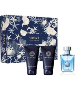 Versace Pour Homme zestaw woda toaletowa spray 50ml + żel pod prysznic 50ml + balsam po goleniu 50ml Vīriešu Smaržas
