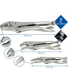 Grip plier set, 3-pcs, Brilliant Tools Knaibles un stangas