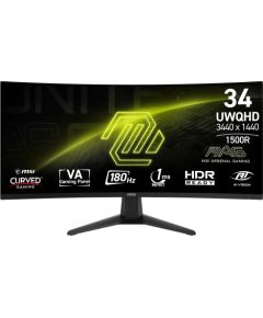 LCD Monitor MSI MAG 346CQ 34" Gaming/Curved Panel VA 3440x1440 16:9 180 Hz 1 ms MAG346CQ LED / LCD мониторы