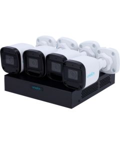 Uniarch 4MP IP videonovērošanas komplekts ar PoE (NVR 8ch + 4 bullet kameras) / IR LED Videonovērošanas Komplekti