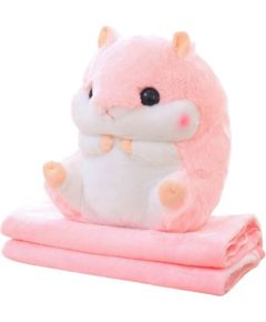 Leantoys Pluszowy Chomik Ogrzewacz Do Rąk Koc 100 x 90 cm 3w1 Różowy 35cm Мягкие игрушки