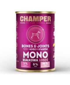 4vets CHAMPER BONES&JOINTS MONOBIAŁKOWA łosoś mokra karma dla psa 400g Suņu barība