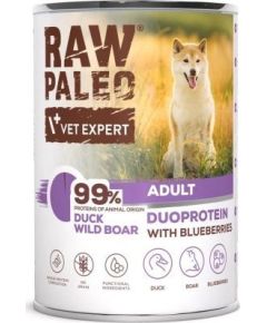 Raw Paleo Duck&Boar Adult Can 400g Suņu barība