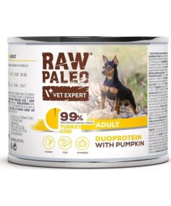 Raw Paleo Turkey&Cod Adult Can 200g Suņu barība