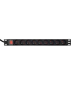 Gembird EnerGenie EG-PDU-9F2F Power distribution unit (PDU), 10 pcs C13 sockets, 1U, 16A, C20 plug 2 m cable, black UPS Nepārtrauktā barošana