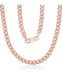 Sudraba ķēdīte Kartjē 4 mm #2400141(PAu-R), Sudrabs 925°, sarkanais zelts (pārklājums), garums: 55 cm, 24.5 gr. Viriešiem