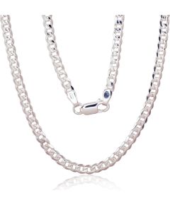 Sudraba ķēdīte Kartjē 4 mm, dimantu apstrādājums #2400140, Sudrabs 925°, garums: 55 cm, 12.2 gr. Viriešiem