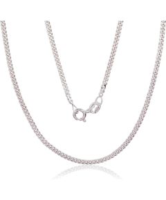 Sudraba ķēdīte Kartjē 2 mm, dimantu apstrādājums #2400137, Sudrabs 925°, garums: 65 cm, 7.2 gr. Ķēdītes