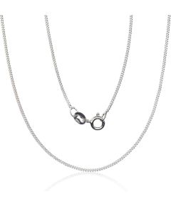 Sudraba ķēdīte Kartjē 1 mm, dimantu apstrādājums #2400135(PRh-Gr), Sudrabs 925°, rodijs (pārklājums), garums: 40 cm, 1.4 gr. Ķēdītes