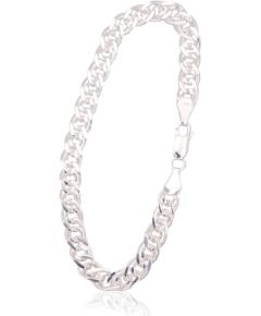 Sudraba ķēdīte Mona Liza 6 mm, dimantu apstrādājums #2400106-bracelet, Sudrabs 925°, garums: 20 cm, 9.4 gr. Aproces-ķēdītes