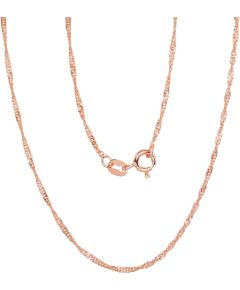 Sudraba ķēdīte Singapūra 1,5 mm, dimantu apstrādājums #2400093(PAu-R), Sudrabs 925°, sarkanais zelts (pārklājums), garums: 50 cm, 1.8 gr.  Ar zelta pārklājumu