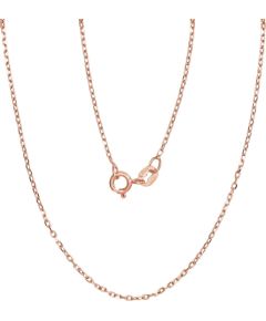 Sudraba ķēdīte Enkurs 1 mm, dimantu apstrādājums #2400084(PAu-R), Sudrabs 925°, sarkanais zelts (pārklājums), garums: 50 cm, 2 gr.  Ar zelta pārklājumu