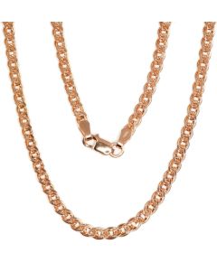 Sudraba ķēdīte Mona Liza 3.1 mm, dimantu apstrādājums #2400077(PAu-R), Sudrabs 925°, sarkanais zelts (pārklājums), garums: 50 cm, 8.7 gr.  Ar zelta pārklājumu