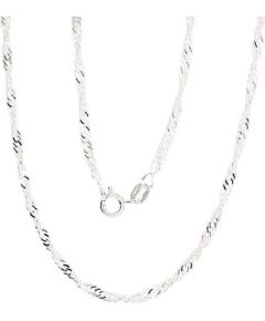 Sudraba ķēdīte Singapūra 2,5 mm, dimantu apstrādājums #2400071, Sudrabs 925°, garums: 60 cm, 4.9 gr. Ķēdītes