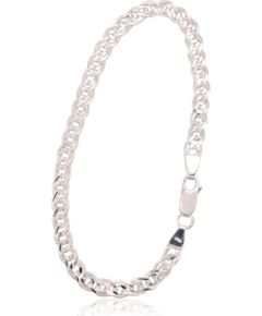 Sudraba ķēdīte Mona Liza 4,9 mm, dimantu apstrādājums #2400062-bracelet, Sudrabs 925°, garums: 17 cm, 5.5 gr. Aproces-ķēdītes