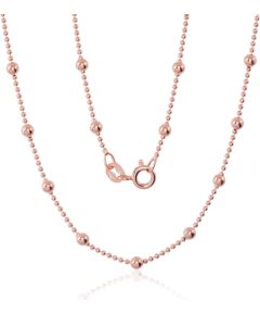 Sudraba ķēdīte Krellītes 1-3 mm #2400058(PAu-R), Sudrabs 925°, sarkanais zelts (pārklājums), garums: 45 cm, 4.3 gr.  Ar zelta pārklājumu