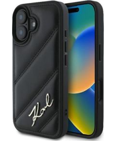 Karl Lagerfeld Quilted Signature Aizsargapvalks Priekš Apple iPhone 16 Plus Neoriģinālie Maciņi