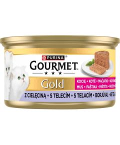 PURINA Gourmet Gold Kitten Veal mousse - wet cat food - 85g Kaķu konservi