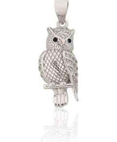 Серебряный кулон #2302047(PRh-Gr)_CZ+CZ-BK, Серебро 925°, родий (покрытие), Цирконы, 1.7 гр. Sieviešu