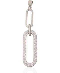 Sudraba kulons #2302039(PRh-Gr)_CZ, Sudrabs 925°, rodijs (pārklājums), Cirkoni, 2.7 gr. Sieviešu