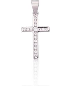 Sudraba kulons #2302031(PRh-Gr)_CZ, Sudrabs 925°, rodijs (pārklājums), Cirkoni, 1 gr. Krustiņi un ikonas