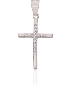 Sudraba kulons #2302029(PRh-Gr)_CZ, Sudrabs 925°, rodijs (pārklājums), Cirkoni, 0.7 gr. Krustiņi un ikonas