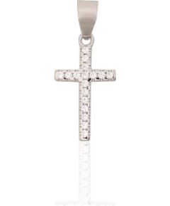 Sudraba kulons #2302028(PRh-Gr)_CZ, Sudrabs 925°, rodijs (pārklājums), Cirkoni, 0.6 gr. Krustiņi un ikonas