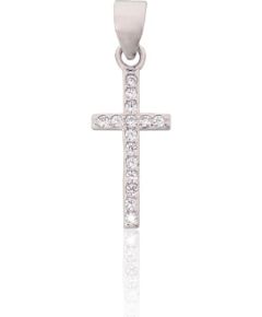 Sudraba kulons #2302027(PRh-Gr)_CZ, Sudrabs 925°, rodijs (pārklājums), Cirkoni, 0.5 gr. Krustiņi un ikonas