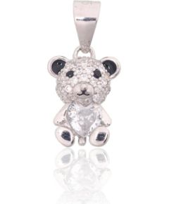 Sudraba kulons #2301984(PRh-Gr)_CZ+CZ-BK+ML-BK, Sudrabs 925°, rodijs (pārklājums), Cirkoni, Juvelieru emalja, 1.2 gr. Sieviešu