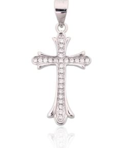 Sudraba kulons #2301979(PRh-Gr)_CZ, Sudrabs 925°, rodijs (pārklājums), Cirkoni, 1.6 gr. Krustiņi un ikonas