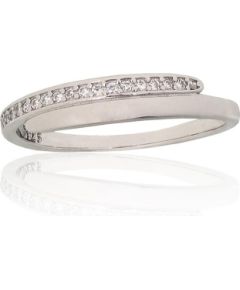 Sudraba gredzens #2102001(PRh-Gr)_CZ, Sudrabs 925°, rodijs (pārklājums), Cirkoni, Izmērs: 16.5, 1.6 gr. Sieviešu