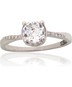 Серебряное кольцо #2102000(PRh-Gr)_CZ, Серебро 925°, родий (покрытие), Цирконы, Размер: 19, 2.3 гр. Sieviešu