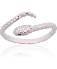 Sudraba gredzens #2101931(PRh-Gr)_CZ+CZ-BK, Sudrabs 925°, rodijs (pārklājums), Cirkoni, Izmērs: 17.5, 2.5 gr. Sieviešu