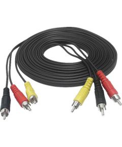 Goodbuy 3-RCA uz 3-RCA kabelis| 1,2 m | melns Data USB kabeļi