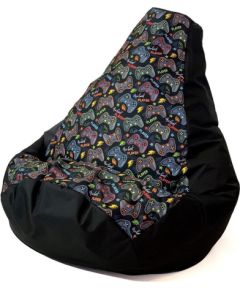 Go Gift Sako bag pouffe Pear print black-pad player XL 130 x 90 cm Мешки и пуфы